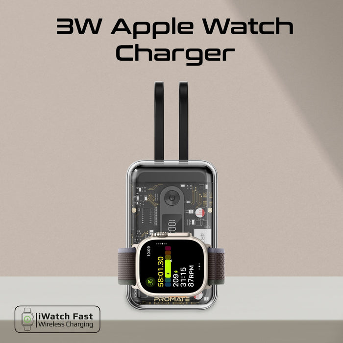 PROMATE 20000mAh 4-in-1 Smartphone & Apple Watch Charging Power Bank with Dual U