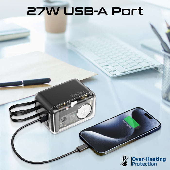 PROMATE 20000mAh 4-in-1 Smartphone & Apple Watch Charging Power Bank with Dual U