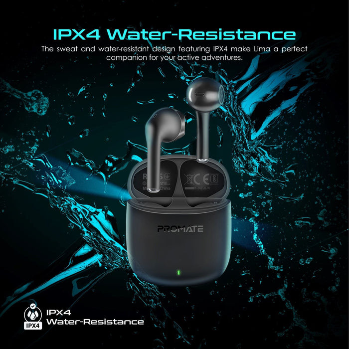 PROMATE In-Ear HD Bluetooth Earbuds with Intellitouch & 260mAh Charging Case. Er