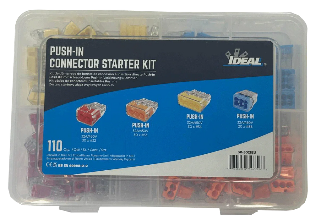 IDEAL INDUSTRIES In-Sure Push-In Connector Starter Kit. Box of 110 Includes 30x - LX2001 - Homewares, Outdoor, Phone Accessories, Cases, Speakers, Headphones + More -