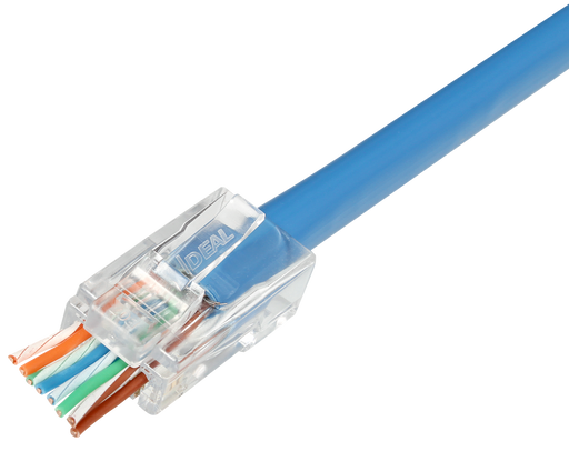 IDEAL INDUSTRIES CAT6A/6 UTP RJ45 Push Through Plug (Staggered). Pack of 50. Com