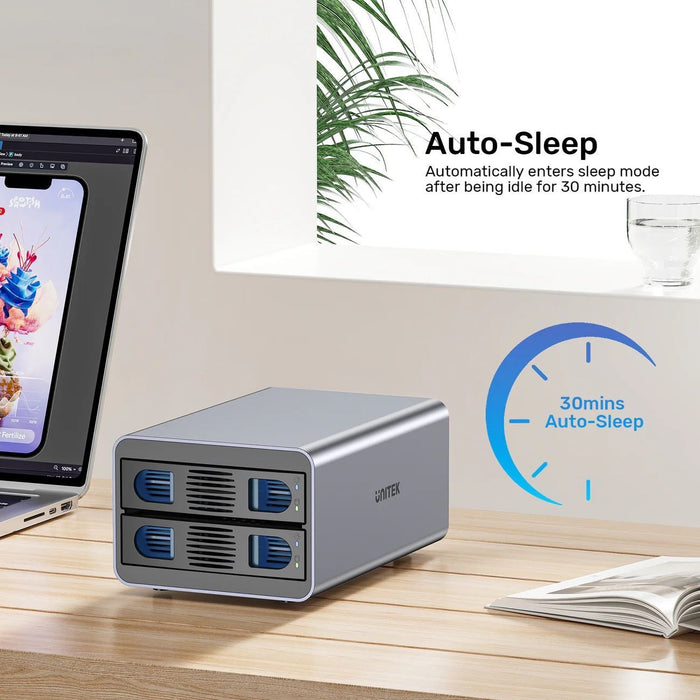 UNITEK 2-Bay External Hard Drive Enclosure. Supports both 2.5" & 3.5" SATA HDD;