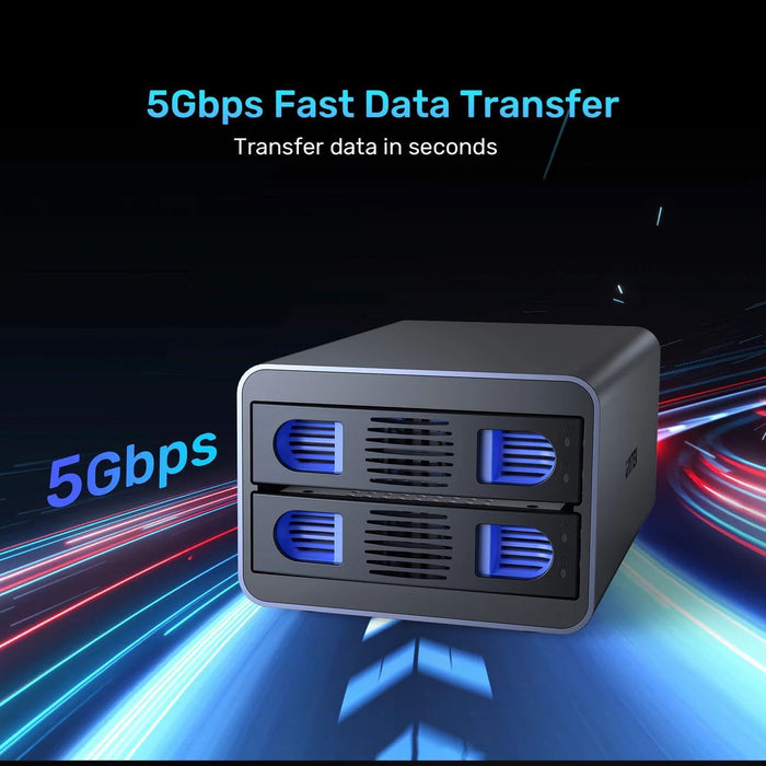 UNITEK 2-Bay RAID External HD Enclosure. Supports RAID 1 Supports both 2.5" & 3.