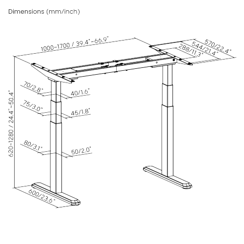 BRATECK Pro Smart Dual-Motor Sit Stand Desk with Intelligent APP Control. Progra