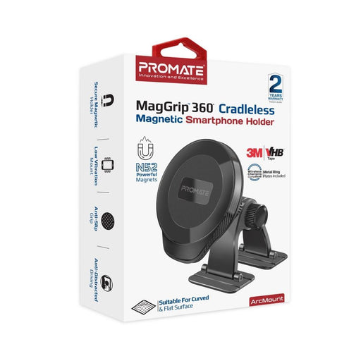 PROMATE MagGrip 360 Cradleless Magnetic Smartphone Holder. Versatile Mount Desig
