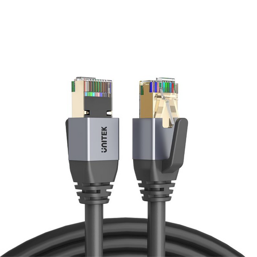 UNITEK 10M CAT8 Black SSTP 26AWG Ethernet Patch Lead in PVC Jacket. Supports 40