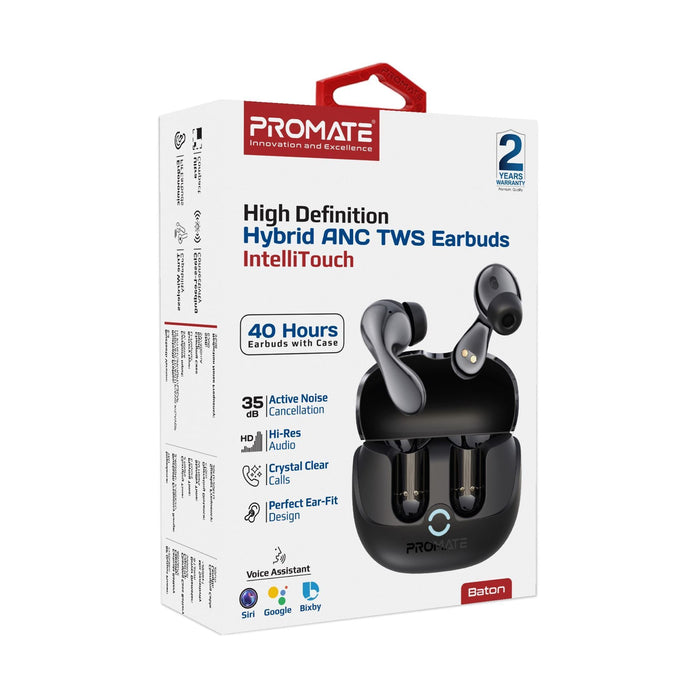 PROMATE In-Ear HD Bluetooth Earbud Hybrid ANC TWS with Intellitouch Includes 500