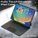 PROMATE Folio Touch Wireless iPad Keyboard Case with RGB Backlight & Smart Conne