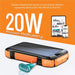 PROMATE 20000mAh Rugged EcoLight Solar IP65 Power Bank with 10W Wireless Qi Char