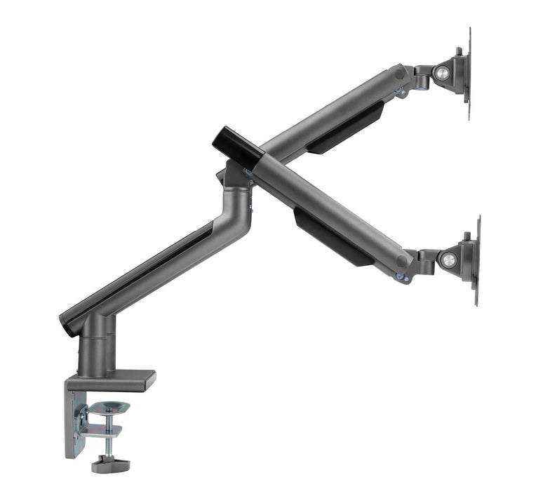 Brateck 17-32'' Dual Premium Slim Aluminium Spring-Assisted Desk Mount Monitor Arm.