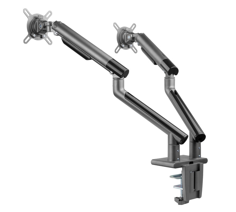 Brateck 17-32'' Dual Premium Slim Aluminium Spring-Assisted Desk Mount Monitor Arm.
