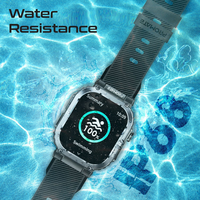 PROMATE IP68 Smartwatch with 2.01" TFT Display & Bluetooth Calling. Fitness Trac