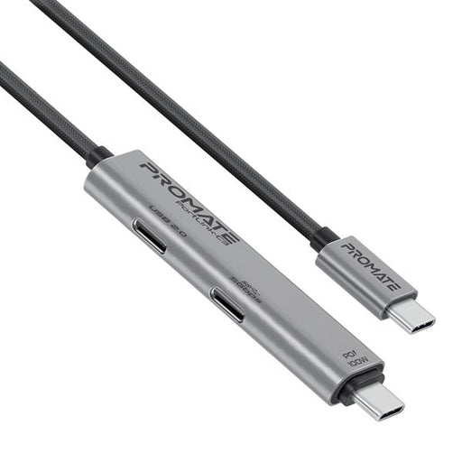 PROMATE 1.5m 100W USB-C to USB-C Dual USB-C Port Data & Charge Cable. Supports u