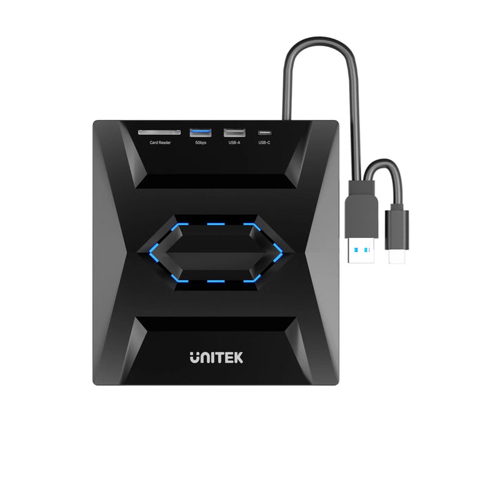 UNITEK 5-in-1 External Optical Drive with USB Hub. High-Speed Writing & Reading; - LX2001 - Homewares, Outdoor, Phone Accessories, Cases, Speakers, Headphones + More -