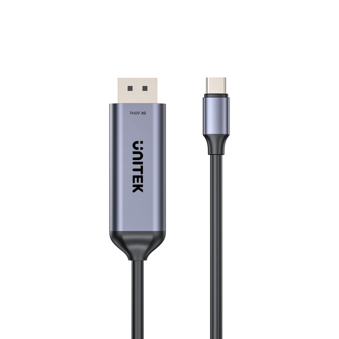UNITEK 1.8m 8K USB-C DisplayPort 1.4 Cable in Aluminium Housing. Supports Res up