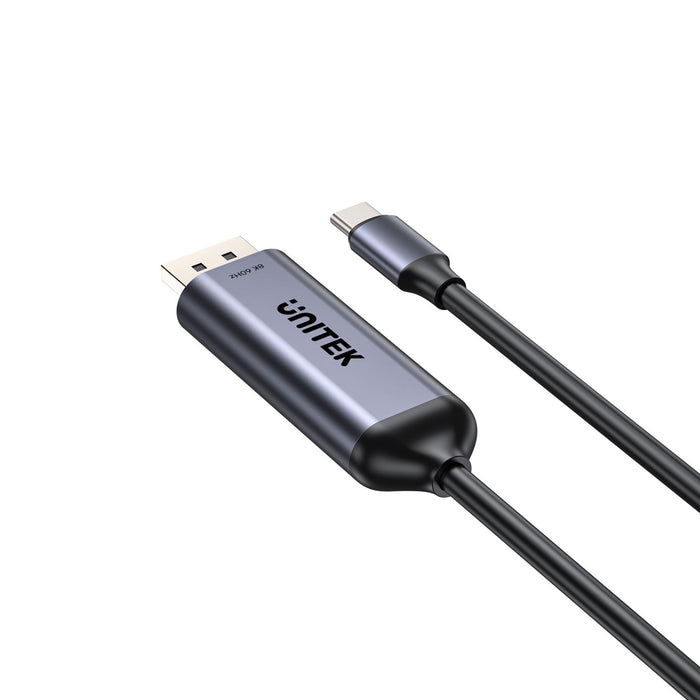 UNITEK 1.8m 8K USB-C DisplayPort 1.4 Cable in Aluminium Housing. Supports Res up