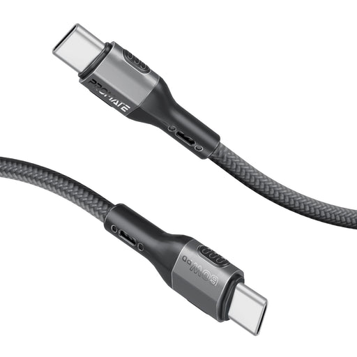 PROMATE 1.2m 60W PD USB-C to USB-C Tough-Built Cable. Supports up to 480Mbps, Su