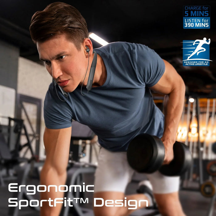 PROMATE SportFit HiFi Wireless Neckband Earphones with 200 Hours Playtime. ENC N - LX2001 - Homewares, Outdoor, Phone Accessories, Cases, Speakers, Headphones + More -
