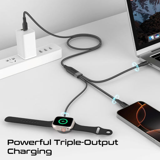 PROMATE 1.4m 100W High-Speed Multi Device Charging Cable with Apple Watch Charge