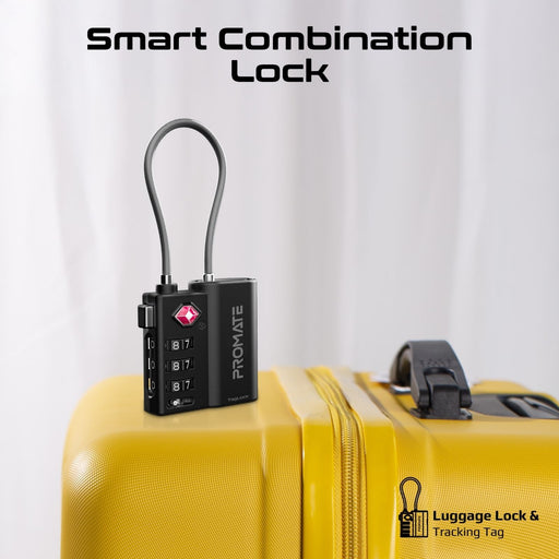 PROMATE TSA Luggage Lock with Smart Precision Tracking Tag. Works with Apple Fin