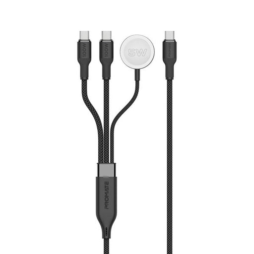PROMATE 1.4m 100W High-Speed Multi Device Charging Cable with Apple Watch Charge