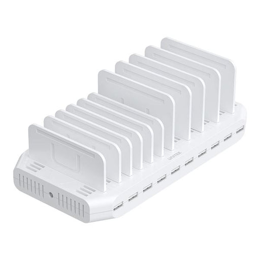 UNITEK 10-Port 60W Smart Charging Station with 10x 2.4A USB-A Ports. Power: 60W.