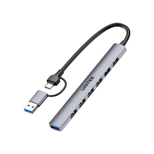 UNITEK 7-in-1 USB Multi-port Super Slim Hub with USB-C & A Connectors. Includes