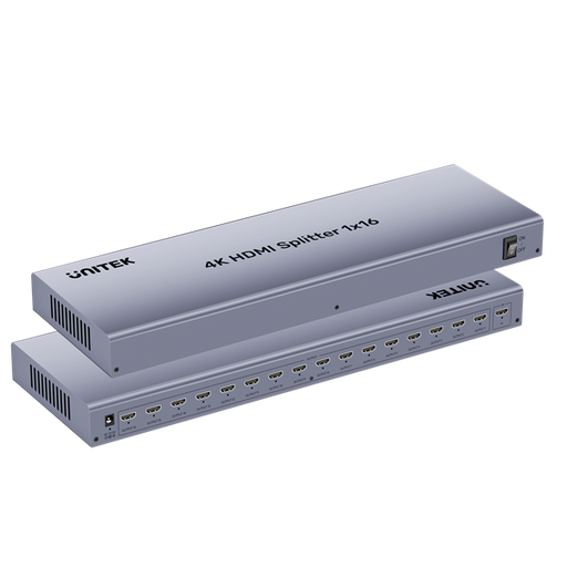 UNITEK 1-in-16-Out HDMI Splitter. Supports Mirror Mode for up to 16 Monitors, Su