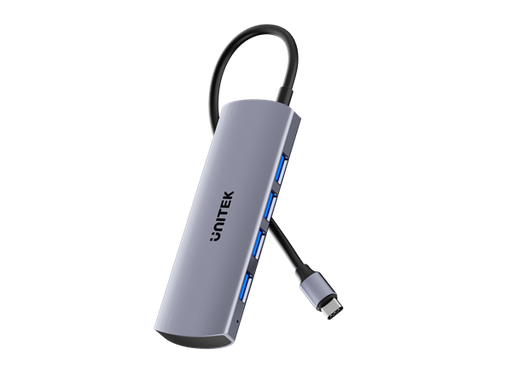 UNITEK 4-in-1 10Gbps USB Multi-Port Hub with USB-C Connector. Includes 4x USB-A