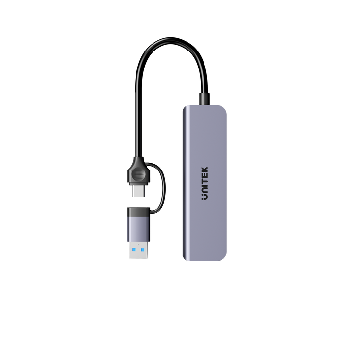 UNITEK 5-in-1 5Gbps USB Multi-Port Hub with USB-C/A Connector. Includes 3x USB-A