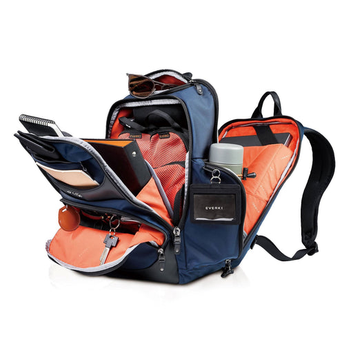 EVERKI Onyx Navy Laptop Backpack. Up to 15.6''. Travel Friendly, Hard-Shell, Qui