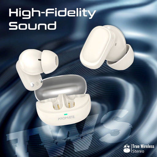 PROMATE In-ear HD TWS BT Earbuds with Intellitouch & 400mAh Charging Case. Ergon