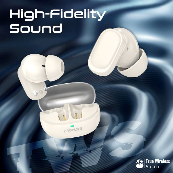 PROMATE In-ear HD TWS BT Earbuds with Intellitouch & 400mAh Charging Case. Ergon