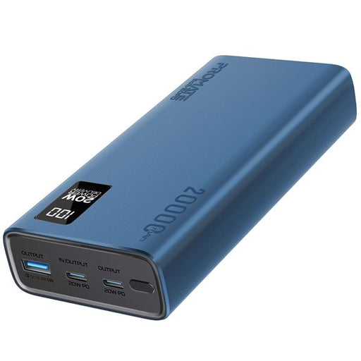 PROMATE 20000mAh Super Slim Smart Charging Power Bank with 20W Dual USB-C & 1x 2
