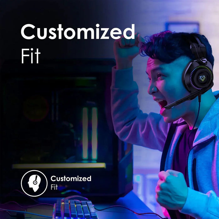 VERTUX HD Over-Ear Gaming Headset with RGB LED Lights & Built-in Mic Durable All - LX2001 - Homewares, Outdoor, Phone Accessories, Cases, Speakers, Headphones + More -