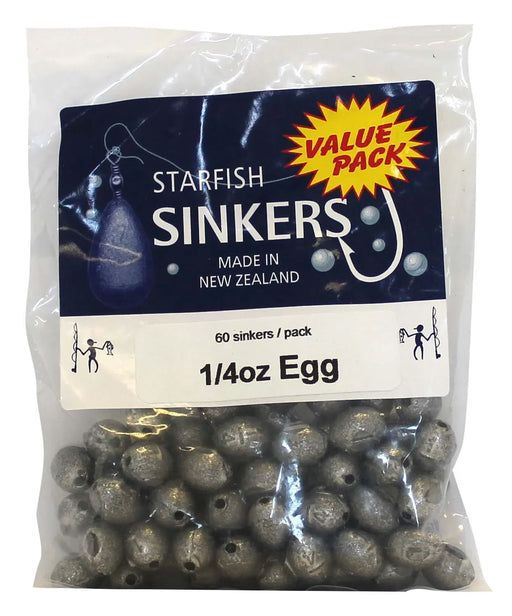 Starfish Egg Sinker Value Pack 1/4oz (60 per pack) - LX2001 - Homewares, Outdoor, Phone Accessories, Cases, Speakers, Headphones + More -