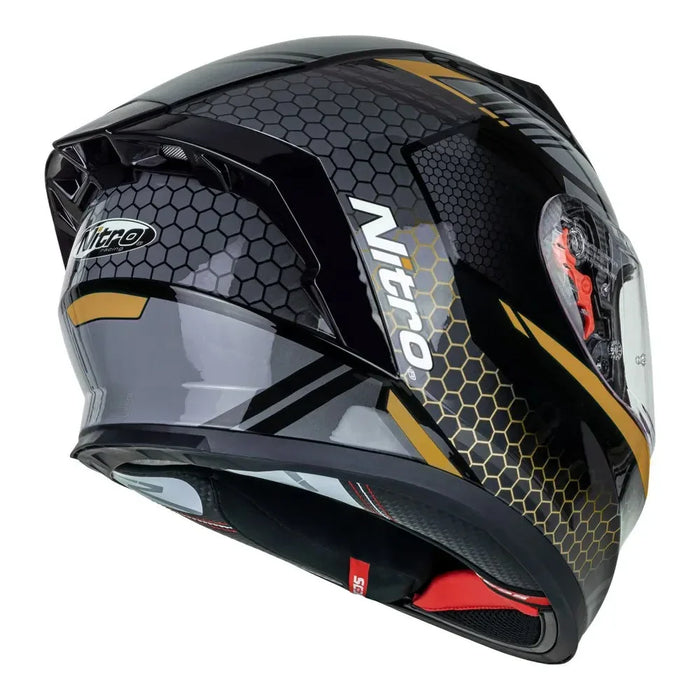 Motorcycle Helmet Nitro N501 Small Blk/Gunmetal/Gold - LX2001 - Homewares, Outdoor, Phone Accessories, Cases, Speakers, Headphones + More -