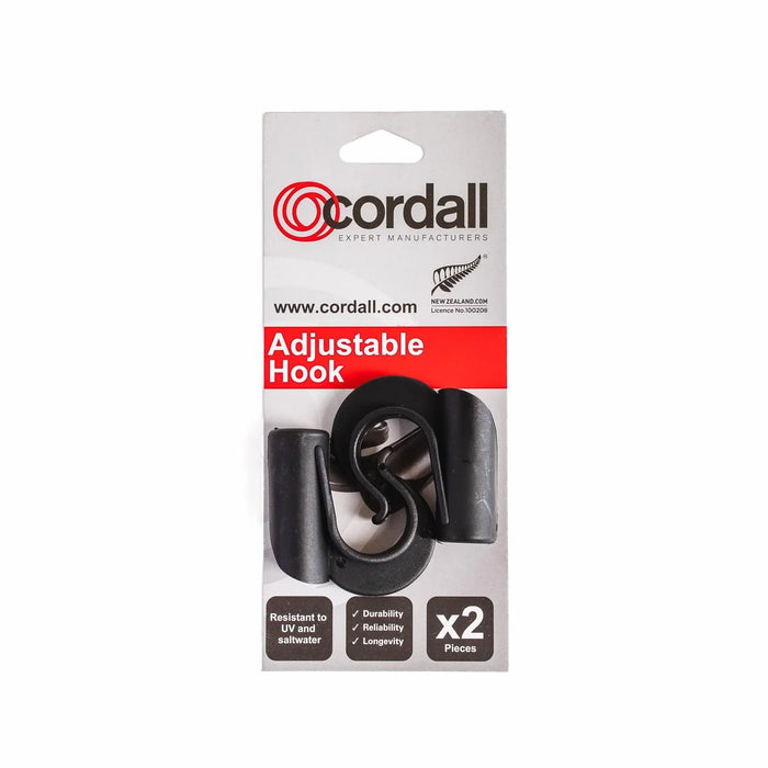 Solcor Cordall Adjustable Hook 2 Pack Black (Adjustable Hook)