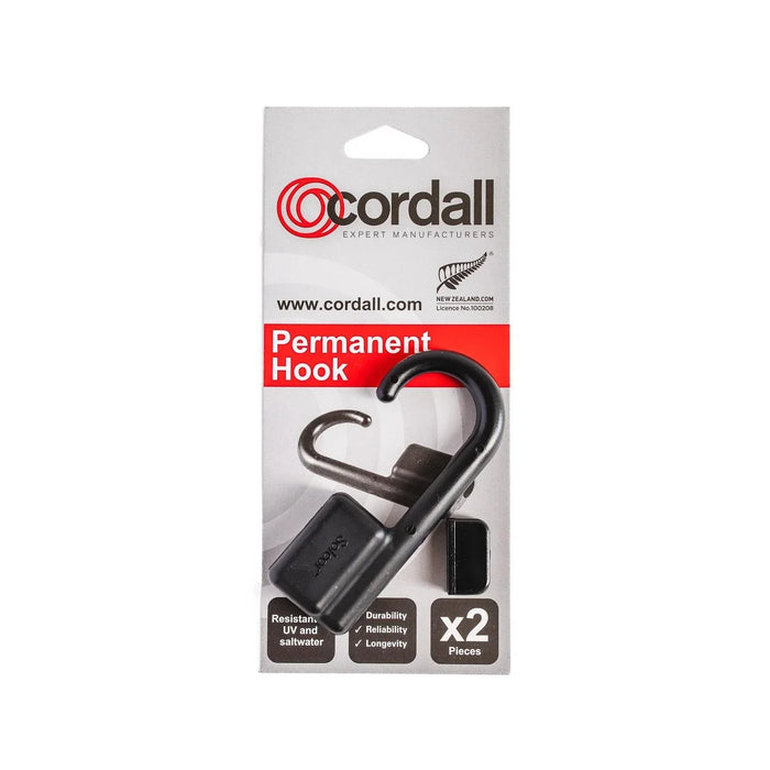 Solcor Cordall Adjustable Hook 2 Pack Black (Permanent)