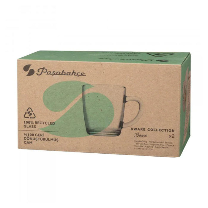 Pasabahce Glass Aware Basic Mug 340ml - Set 2 - LX2001 - Homewares, Outdoor, Phone Accessories, Cases, Speakers, Headphones + More -