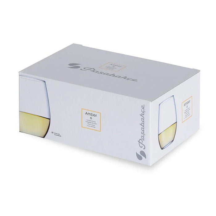 Pasabahce Glass Amber Stemless Wine Glass 350ml Set 6 - LX2001 - Homewares, Outdoor, Phone Accessories, Cases, Speakers, Headphones + More -