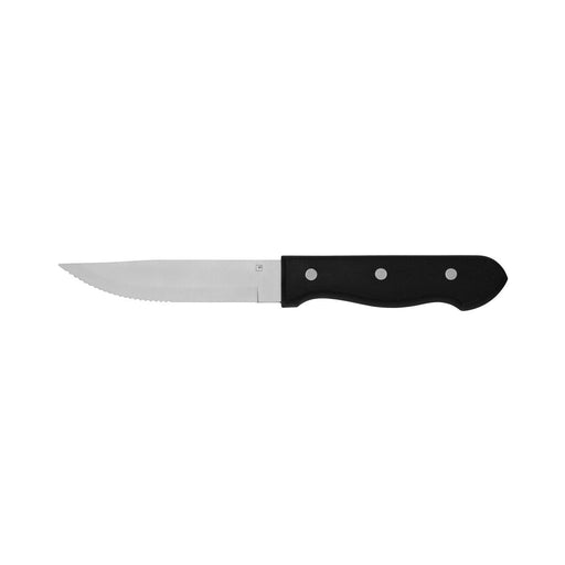 Tablekraft Steak Knives Jumbo Black Plastic Handle Pointed Tip 12 Pack