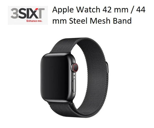 3SIXT Apple Watch 42mm / 44mm Stainless Steel Mesh Band - Black 3S-1200 9318018129868 - LX2001 - Homewares, Outdoor, Phone Accessories, Cases, Speakers, Headphones + More -