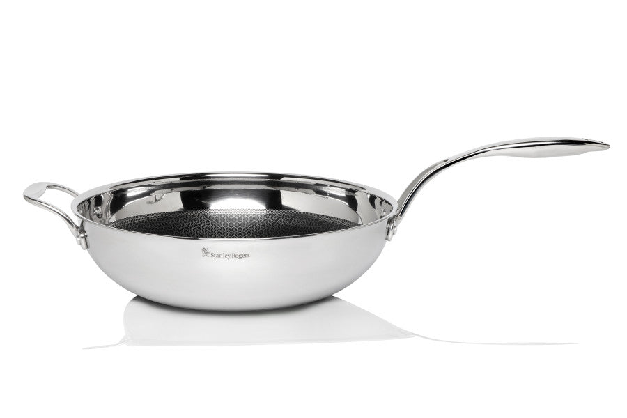 Stanley Rogers Matrix Stainless Steel Wok Pan 32cm