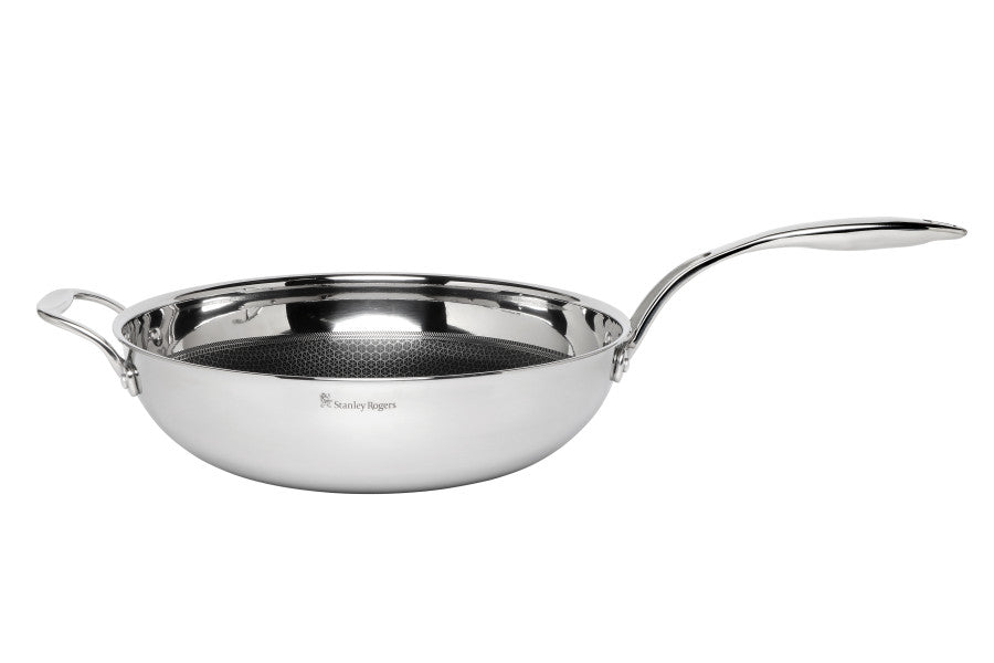 Stanley Rogers Matrix Stainless Steel Wok Pan 32cm