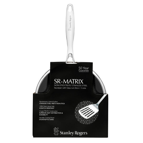 Stnaley Rogers SR-Matrix Non-stick Saucepan with Glass Lid 20cm / 3.0L