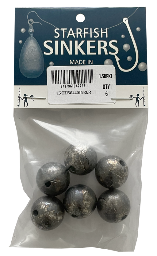 Starfish Ball Sinker Packet 1.5oz (6 per pack)