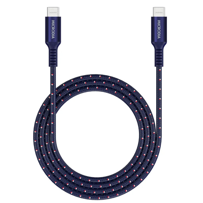 Microdia Execable Tweed Pd100W 1.3M Usb-C To Usb-C Cable - Navy - LX2001 - Homewares, Outdoor, Phone Accessories, Cases, Speakers, Headphones + More -