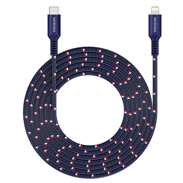 Microdia Execable Tweed Pd60W 2.6M Usb-C To Lightning Cable - Navy - LX2001 - Homewares, Outdoor, Phone Accessories, Cases, Speakers, Headphones + More -
