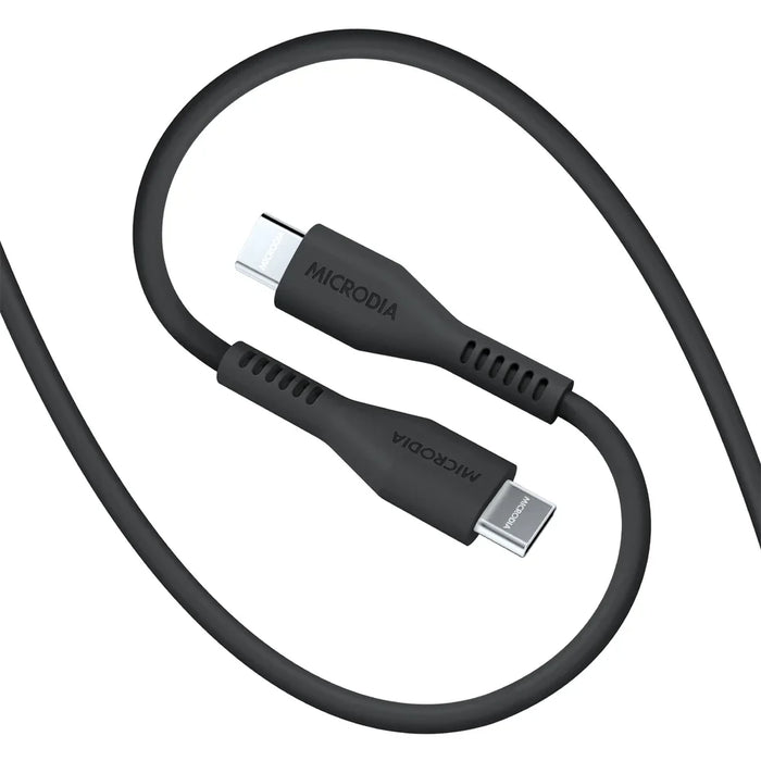 Microdia Fruitywire Liquid Silicon Pd100W 1.3M Usb-C To Usb-C Cable - Charcoal - LX2001 - Homewares, Outdoor, Phone Accessories, Cases, Speakers, Headphones + More -